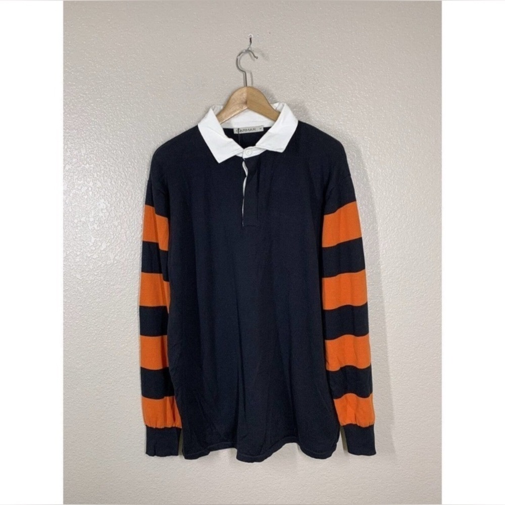 NWT LF Carmar Collegiate Striped Oversized Rugby Polo Shirt in Size S